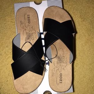 Izod Black women’s slides,  size 8